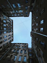 Low angle view of buildings against clear sky