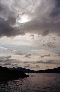 Scenic view of sea against dramatic sky