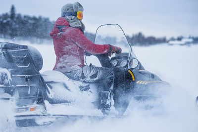 Person on snowmobile