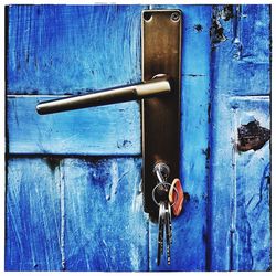 Close-up of rusty metal door