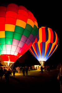 View of hot air balloons