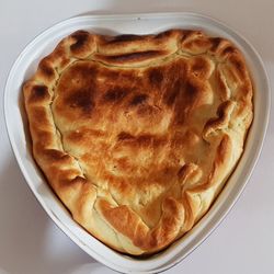 High angle view of bread in plate