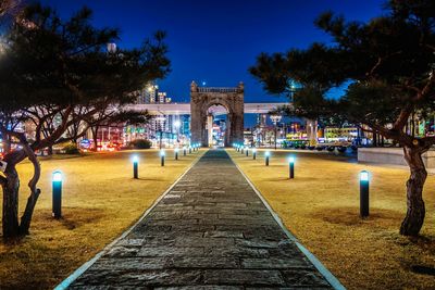 View of historical building at night