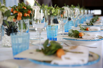 Place setting on table