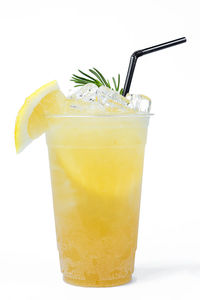 Close-up of drink against white background