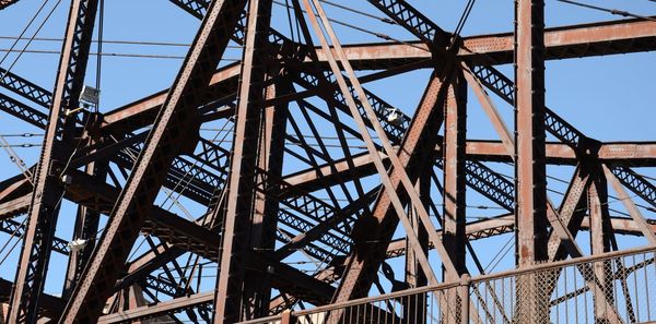 Low angle view of bridge against sky