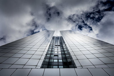 Low angle view of modern building against sky