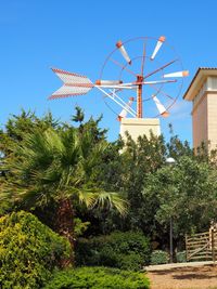 Low angle view of traditional windmill
