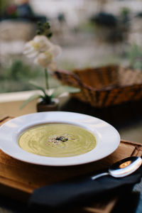 Close-up of food on table