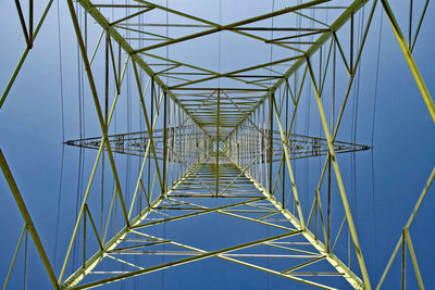 Directly below shot of electricity pylon