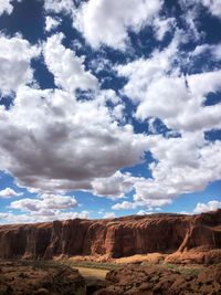 View of landscape against cloudy sky