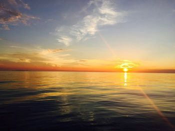 Scenic view of sea at sunset