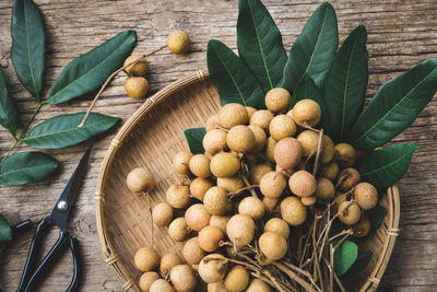 High angle view of vegetables on table