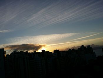 View of cityscape at sunset