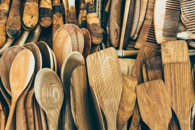 Full frame shot of wooden objects