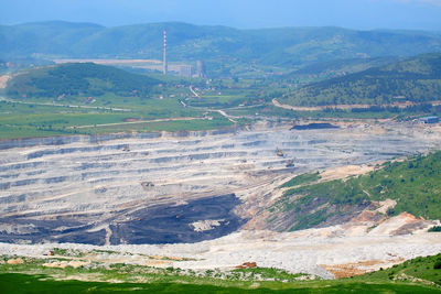 High angle view of pit mine