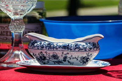 Close-up of ceramic bowl on table