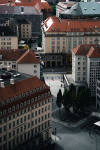 Bicycle traveler in between the buildings