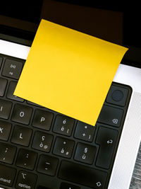 Close-up of laptop keyboard
