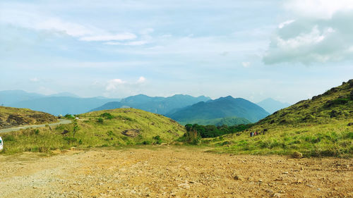 Scenic view of mountains against sky