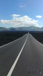 Surface level of road against sky