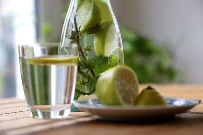 Close-up of food on table