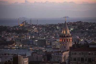 Aerial view of buildings in city