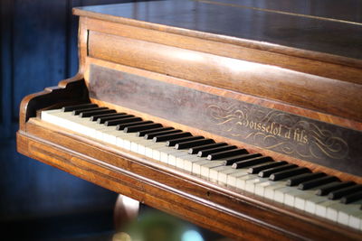 Close-up of piano keys