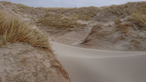 Close-up of sand dunes in desert