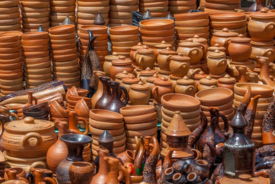 High angle view of various for sale at market