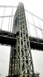 Low angle view of suspension bridge