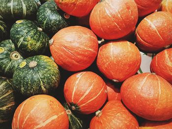 Full frame shot of pumpkins for sale