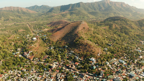 Coron city with slums and poor district. sea port, pier, cityscape coron town, busuanga island