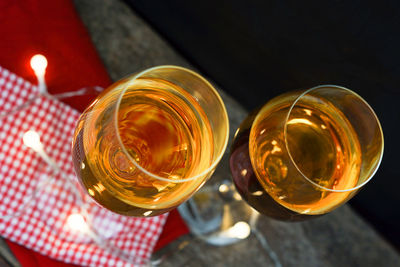 Close-up of beer on table