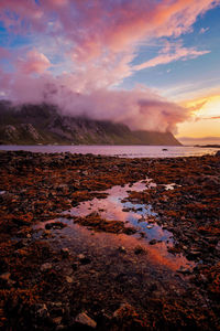 View of sea against cloudy sky