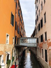 Canal amidst buildings against sky in city