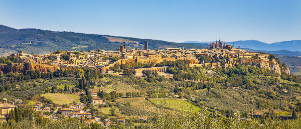 Scenic view of landscape against clear sky