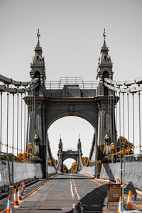 View of bridge against clear sky