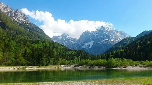 Scenic view of lake and mountains