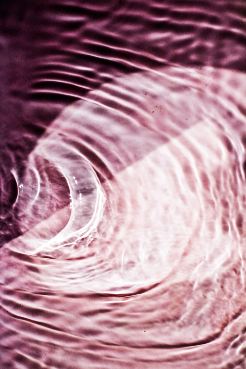 rippled, pink, petal, close-up, water, full frame, no people, macro photography, backgrounds, vortex, motion, nature, pattern, concentric, freshness, flower, drop