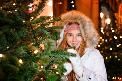 Concept holidays and people beautiful happy young girl teenager smiling against