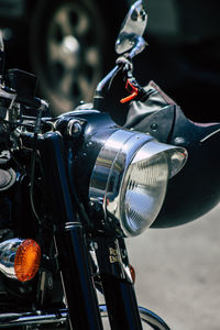 Close-up of motorcycle