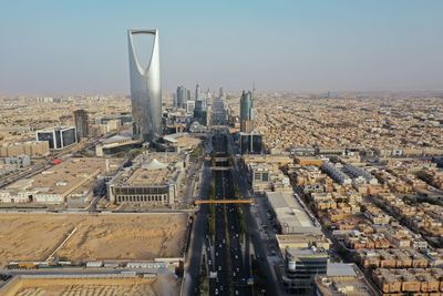 An aerial view of the buildings in riyadh