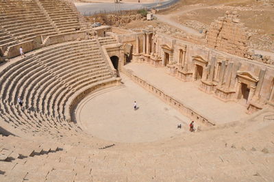 High angle view of old ruins