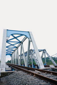 Low angle view of bridge against clear sky