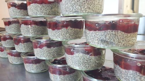 Close-up of ice cream in jar