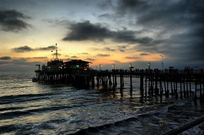 Scenic view of sea at sunset