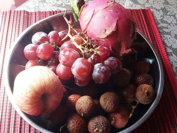 Close-up of strawberries in bowl