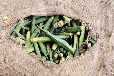 Directly above shot of vegetables in basket