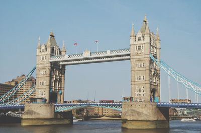 Low angle view of suspension bridge